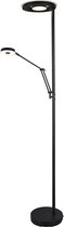 LED Vloerlamp - Trion Barry - 38W - Aanpasbare Kleur - Rond - Mat Zwart - Aluminium - BES LED