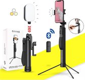 GIIVE – 10 in 1 Gimbal selfie stick Tripod Pro – 2x LED – 3 lichtkleuren - bluetooth –smartphone – panorama – stabiel filmen