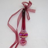 Kerstbal/pegel, pink, glans, 4 stuks Ø 13 x 4 cm: Glas
