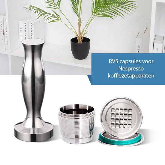 Navulbare koffiecups – Herbruikbare capsules - Nespresso cups RVS – Verse  koffie -... | bol