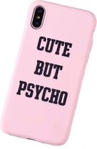 Cute but Psycho telefoon hoesje - voor iPhone 7/8/SE 2020 - Roze - Back case cover