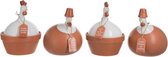 J-Line Kip Terracotta Keramiek Roest Large Assortiment Van 4