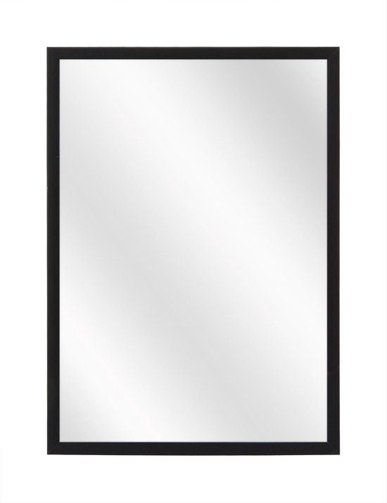 masker Zwijgend Toegepast Spiegel met Luxe Aluminium Lijst - Mat Zwart - 60x80 cm | bol.com
