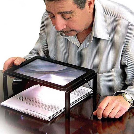 LOUZIR Vergrootglas lezen 3x | LED verlichting | x3 op standaard | tafel licht vergrootglas | leesloep