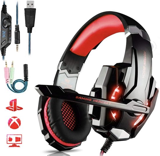 Gaming headset voor PS4, gaming-hoofdtelefoon met microfoon, stereo  surround bass... | bol.com