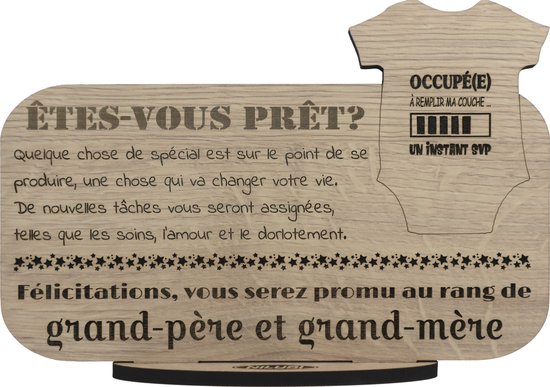 Bol Com Devenir Grand Pere Et Grand Mere Carte De Vœux En Bois Carte En Bois Vous Serez