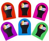 Haarkrijt set 6 verschillende kleuren - roze rood paars groen blauw oranje