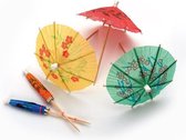 Sier Cocktail decoratie prikker - papieren parasol - 150 stuks