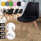 Trend24 - Eetkamerstoelen - Scandinavische stijl - set van 6 stuks - Zwart