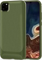 Apple iPhone 11 Pro Carbon Backcover - Groen - Soft TPU hoesje