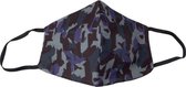 5x Wasbaar mondmaskers Heren Premium Army Blue