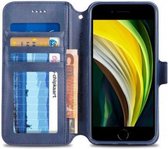 Apple iPhone SE (2020) Hoesje Retro Wallet Hoesje - Blauw