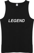 Zwarte Tanktop sportshirt Size XXXL met Witte tekst “ Legend “