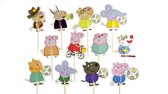 Peppa Pig nieuw | 24 stuks | cocktail prikker | cupcake decoratie | prikkers met versiering | taartversiering