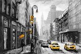 Production néerlandaise complète! │ Peinture de diamants │ Street View New York │ Taille 90 x 60 cm │ Forfait de Peinture de diamants adulte │ Flitzz complète │ Carré │ Complet │ Peinture de diamants Flitzz