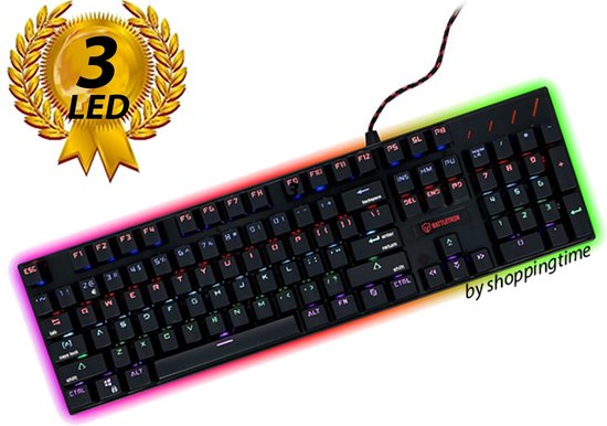 Battletron Gaming toetsenbord - mechanisch game keyboard - Qwerty Led RGB  verlichting... | bol