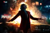 ? Joker • Dancing With Fire Canvas 150x100 cm • Foto print op Canvas schilderij ( Wanddecoratie woonkamer / slaapkamer / keuken / kantoor / bar / restaurant ) / Joker Canvas Schild
