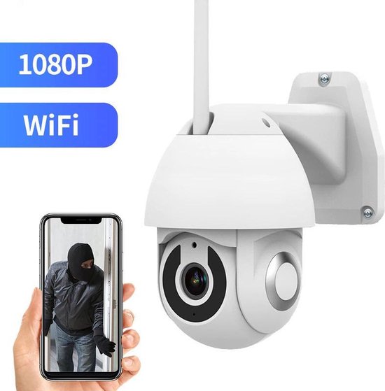 Beveiligingscamera - Voor buiten - 360 graden - 1080P Full HD - Wit |  bol.com