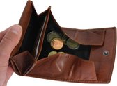 Opa portemonnee met groot schudbak cognac Leer
