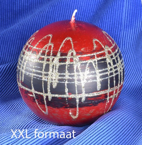 Kogelkaars XL, ROOD METALLIC met zilver