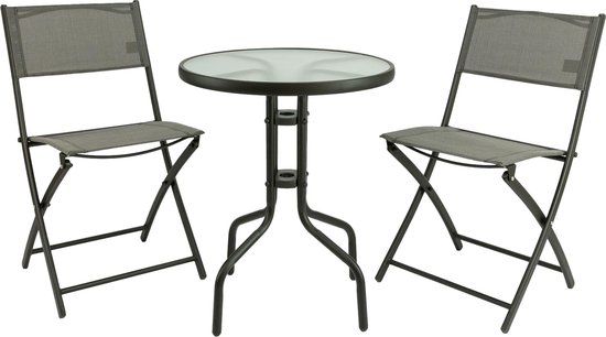 Demon Nadenkend machine MaxxGarden Tuinset - bistro set - 2 inklapbare stoelen en ronde tafel -  voor tuin,... | bol.com