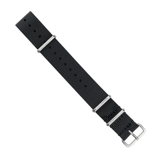 Horlogeband Nato Strap - Zwart - 22mm - Swyft