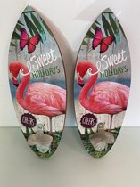 Wandbord met zomerse opdruk en metalen flesopener - set van 2 stuks (Sweet Holidays)