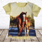 S&C Kinder t-shirt met paard geel - 98/104