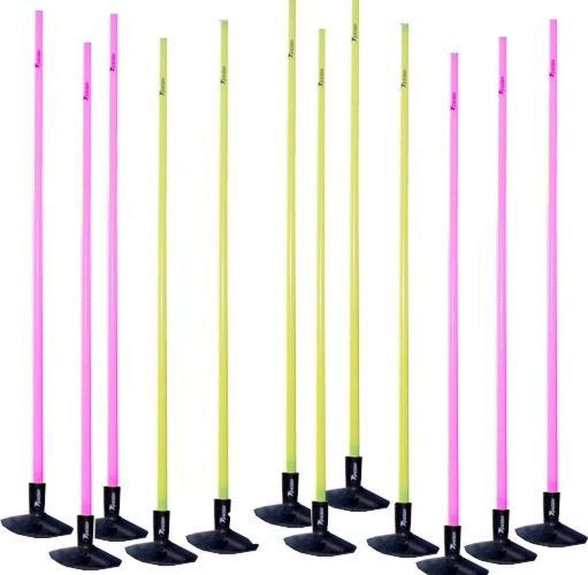 Precision Grenspalen 150 Cm Pvc Geel/roze 13-delig