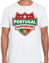 Portugal supporter schild t-shirt wit voor heren - Portugal landen t-shirt / kleding - EK / WK / Olympische spelen outfit L