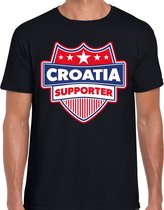 Croatia supporter schild t-shirt zwart voor heren - Kroatie landen t-shirt / kleding - EK / WK / Olympische spelen outfit S