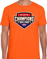We are the champions Holland / Nederland supporter t-shirt oranje voor heren XL