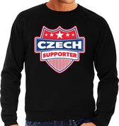Czech supporter schild sweater zwart voor heren - Tsjechie landen sweater / kleding - EK / WK / Olympische spelen outfit M