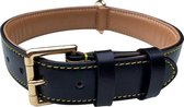Brute Strength - Luxe leren halsband hond - Zwart - XXL - (66 - 73) x 3,5 cm