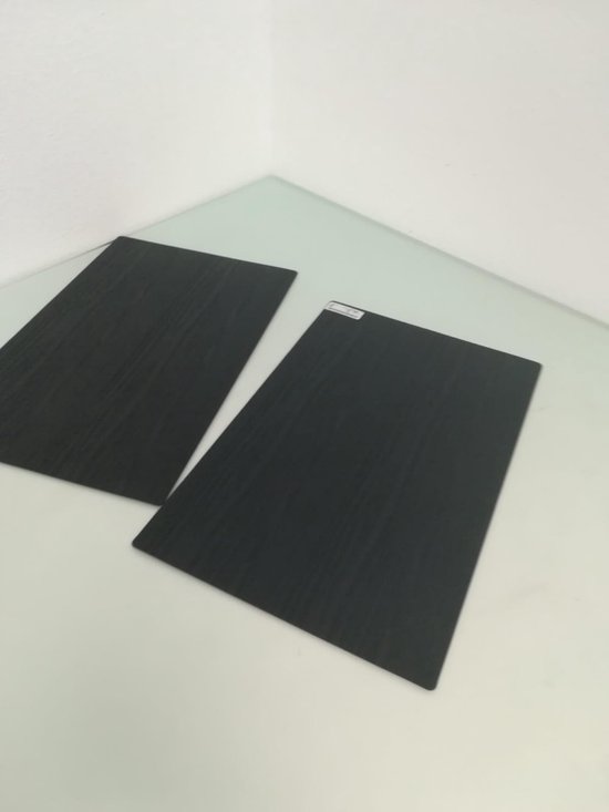 Zwarte placemats houtvorm 2 stuks