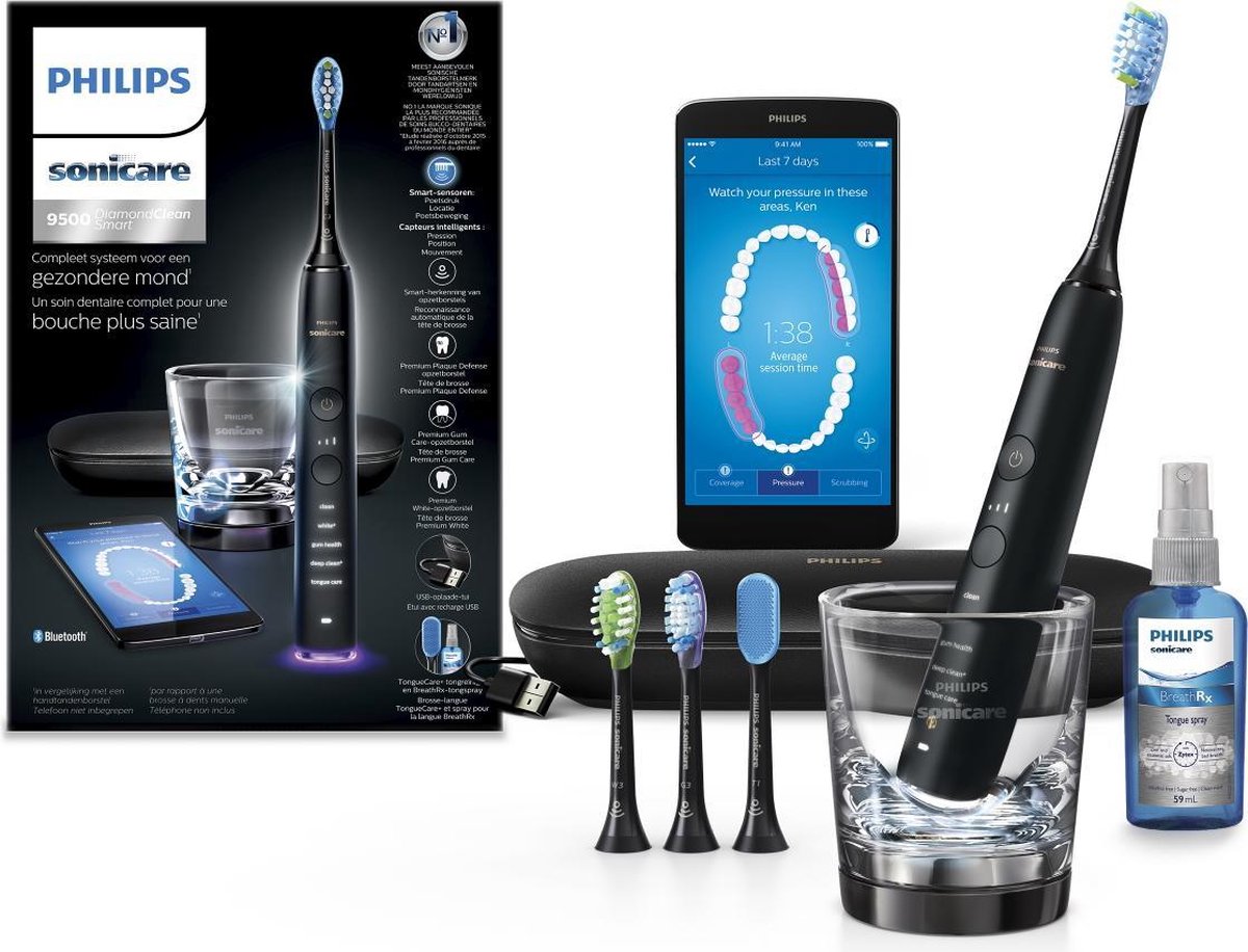 Philips Sonicare Elektrische Tandenborstel DiamondClean Smart Duo Complete  Mondverzorging Ingebouwde Bluetooth Feedback Via App | homerwanda.com