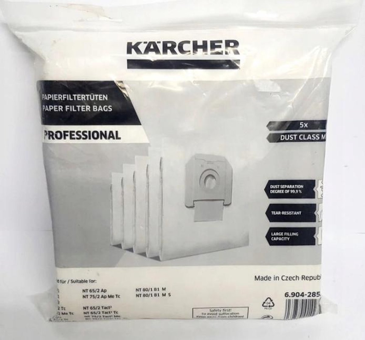 Karcher stofzuigzakken origineel - 5st - stofzakken stofzuigerzakken voor oa. NT65/2, K3011, NT652eco Professional