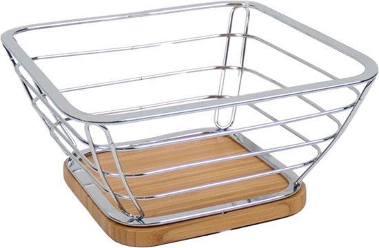 Corbeille à Fruits En Acier Inoxydable Poli Miroir - Grand Modèle - Design Moderne Pour Salon Ou Cuisine - Légère Et élégante