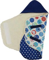 Handgemaakte Wikkeldoek Frogger - Wikkeldeken met kikkers - 0 tot 4 maanden - 80 x 70 cm