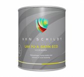 van Schildt Lak PU-A Satin Eco Watergedragen Acryl Slijtvast, krasvast, trappenverf, Keukenverf voor binnen 1 Liter Gebroken wit Ral 9010