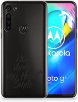 Telefoonhoesje Motorola Moto G8 Power Backcover Soft Siliconen Hoesje Heart Smile