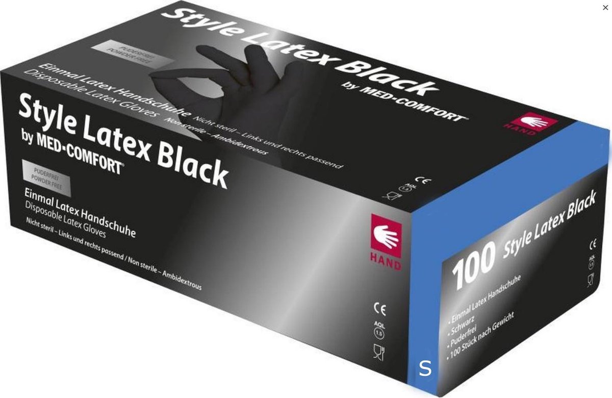Goedkoopste Black Ninja - Latex Wegwerphandschoenen - 100 stuks - Maat S