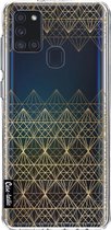 Casetastic Samsung Galaxy A21s (2020) Hoesje - Softcover Hoesje met Design - Golden Diamonds Print