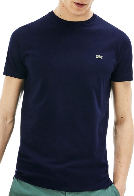 Lacoste Heren T-shirt - Navy Blue - Maat XS | bol.com
