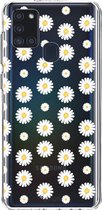 Casetastic Samsung Galaxy A21s (2020) Hoesje - Softcover Hoesje met Design - Daisies Print