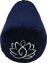 Yoga Bolster Katoenen Canvas - Lotus Navy Blauw