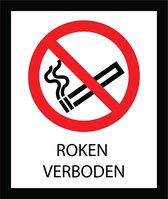 Bord ISO7010 Roken verboden 20 x 24 cm