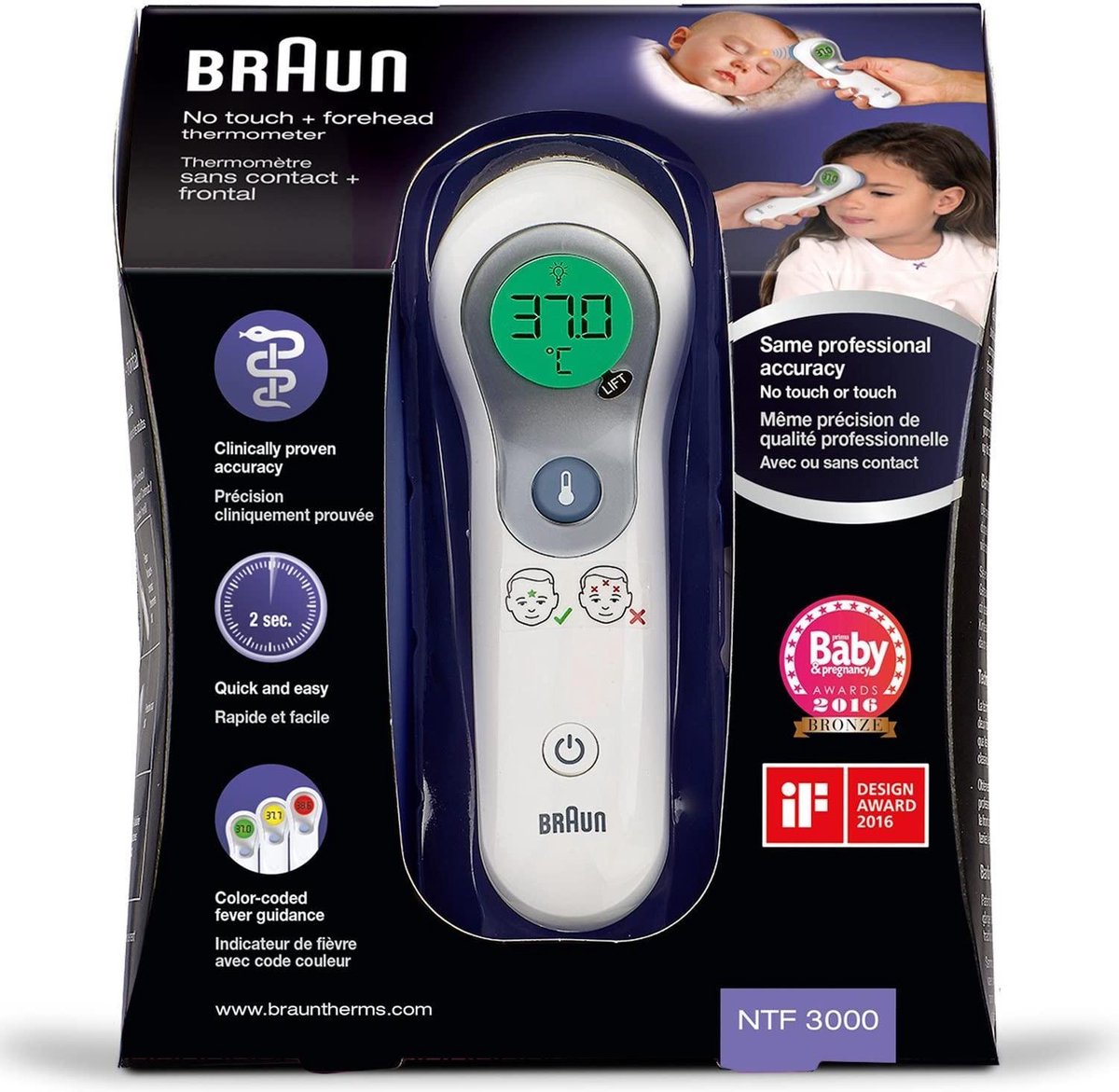 Instrueren vier keer serie Braun NTF3000WE - Voorhoofdthermometer | bol.com