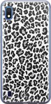 Samsung A10 hoesje siliconen - Luipaard grijs | Samsung Galaxy A10 case | grijs | TPU backcover transparant