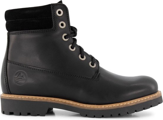 Travelin' Ljosland Dames - Halfhoge leren veterschoen - Sneaker - Zwart  Leer - Maat 42 | bol.com